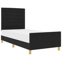 cama individual  cama para adulto  estructura de cama con cabecera negro 80 x 200 cm tela