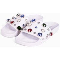 thewhitebrand chanclas pearls white l-0184 white para mujer