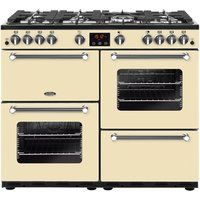 belling kensington 100g 100 cm gas range cooker - cream  chrome cream