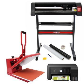 Kit Plotter Corte De Vinilo, Prensa Térmica 38cm E Impresora & Paquete Wedding