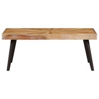 mesa de centro de madera de mango maciza 90x55x36 cm