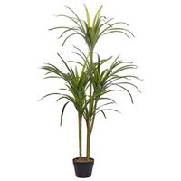 planta artificial en maceta de material sintetico verde y negro 147 cm accesorio decorativo de interior dracaena anita