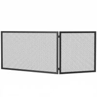 homcom parachispas para chimenea plegable de 2 paneles en metal 140x1x50 cm negro   aosom espana