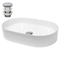 lavabo ceramico ovalado con agujero blanco ecd germany