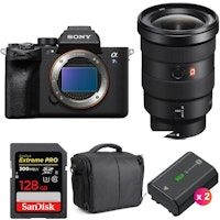 alpha a7s iii  fe 16-35mm f28 gm  sandisk 128gb extreme pro uhs-ii 300 mbs  2 np-fz100  bolsa  2 aros de garantra
