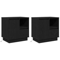 juego de mesitas de noche - armarios de noche con cajon negro 50 x 345 x 50 cm mc6893