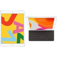 apple 102 ipad 2019  smart keyboard folio case bundle - 32 gb silver silver