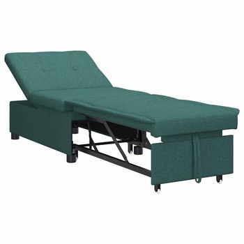 Sofá Cama Desplegable Verde Oscuro 194 X 50 X 82 Cm Tela Vidaxl