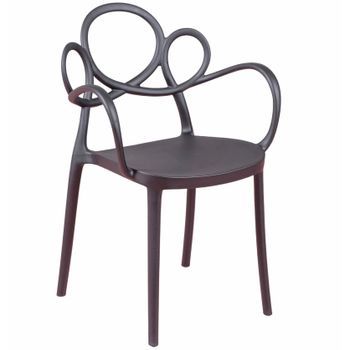 Silla De Diseño Con Brazos Apta Para Exterior 56x45x84cm - Negro