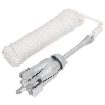 Ancla Plegable Cuerda Hierro Fundido Galvanizado Plata 4 Kg Vidaxl