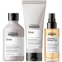 loreal professionnel silver shampoo conditioner and oil trio