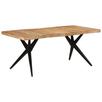 Mesa De Comedor Madera Maciza De Acacia Negra 180x90x77 Cm Vidaxl