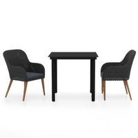 juego de comedor de jardin 3 uds con cojines negro cfw462376