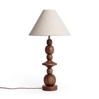 lampara de mesa madera tanish iluzzia beige