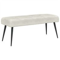 banco con tapiceria con botones crema 110 x 40 x 46 cm vidaxl