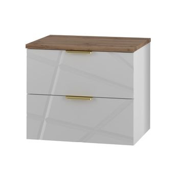 Mueble bajo lavabo 60cm encimera paneles de melamina y mdf blanco