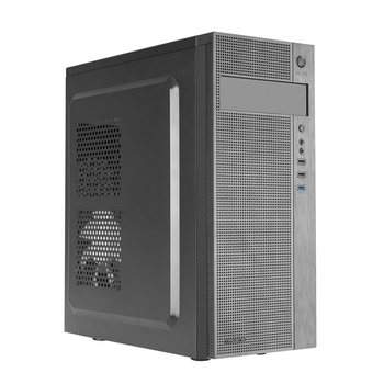 TACENS 2FERROX, Caja PC Semitorre ATX, Ventilador Lateral 12cm, Rejilla Frontal, Acero, Negro Negro