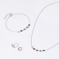 joyas engastadas en plata 925 con circonitas de colores
