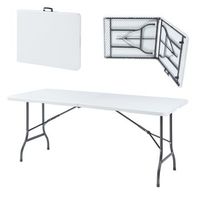 mesa plegable ljusnarsberg exterior metalplastico 180x75x72cm - blanco encasa