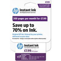 hp instant ink enrollment card - 300 pages per month