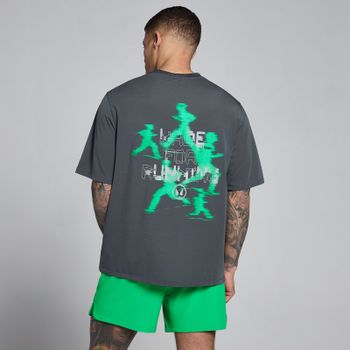 Camiseta Velocity con estampado de algodón modal para hombre de MP - Gris oscuro/verde - M