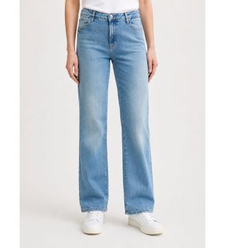 Guess para mujer. W6RA15D6882 Pantalón Straight azul (26), Casual, Algodón