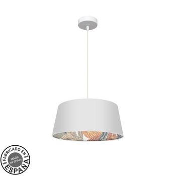 FABRILAMP Lámpara de techo colgante 40d Tunez 1xe27 Blanco/blanco-estampado