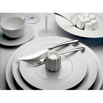 Plato de canapé (x6) porcelana de limoges blanco