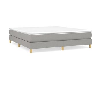 Cama box spring con colchón tela gris claro 160x200 cm