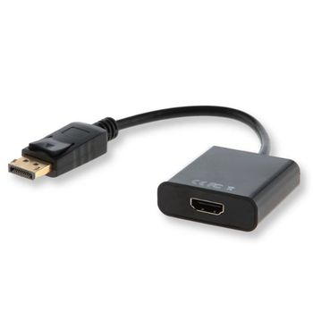 Adaptador DisplayPort a HDMI 0.2m Savio Negro 1080p Macho a Hembra