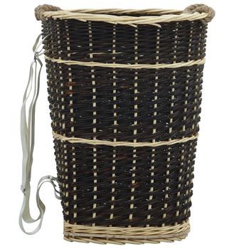 Cesto Para Leña Con Correas Transporte Sauce Natural 50x44x58cm Vidaxl