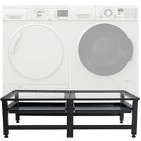 pedestal tampa doble para lavadoras metal negro 61x124x38 cm clp