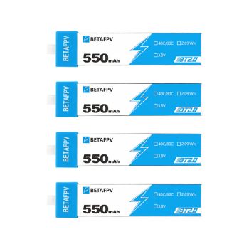 4PCS BETAFPV BT2.0 550mAh 1S 40C para el dron de carreras FPV BETAFPV Meteor75 Pro