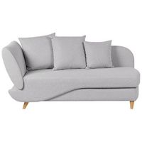 chaise longue de tela con cojines espacio de almacenamiento izquierdo gris claro meri ii