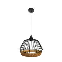 fabrilamp lampara de techo colgante hugo 1xe27 negronatural 30d