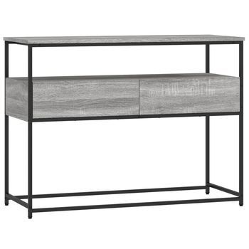 Mesa Consola | Mesa De Entrada | Mesa Auxiliar Madera De Ingeniería Gris Sonoma 100x40x75 Cm