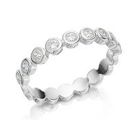 silver cubic zirconia half eternity ring - f6033-m