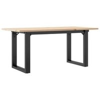 mesa de centro marco o madera maciza pino y acero 100x50x45 cm vidaxl
