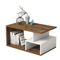 mesa auxiliar aglomerado wellhome 97x59x85 cm nogal y blanco