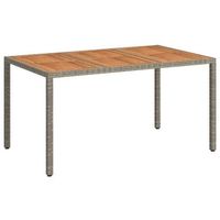 mesa de jardin  mesa de exterior gris 150 x 90 x 75 cm ratan sintetico