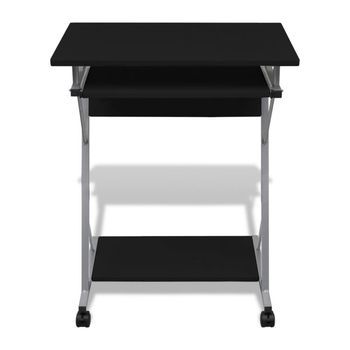 Mesa De Escritorio | | Escritorio De Despacho | Escritorio Compacto De Ordenador Con Bandeja De Teclado Negro