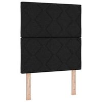 cama box spring led con cabecera negro 80 x 200 cm tela vidaxl