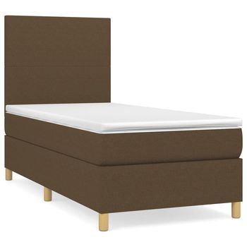 Cama Tapizada 193x90x128 Cm Tejido - Marrón