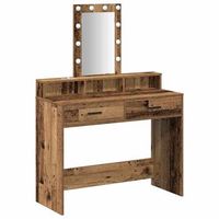 mesa tocador  mesa de maquillaje marron 100 x 41 x 140 cm madera de ingenieria