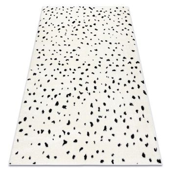 Alfombra Moderna Mode 8508 Puntos Crema / Negro  80x150 Cm