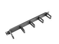 organizador de cables lanberg 5 anillas plastico 1u tipo b rack 19 negro