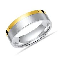 anillo de plata 925 con borde de oro pulido