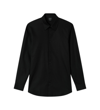 A|X Armani Exchange para hombre. XM002263AF13131FC305 Camisa Logo Jaquard negro (XXL), Casual, Algodón, Clásico, Manga larga