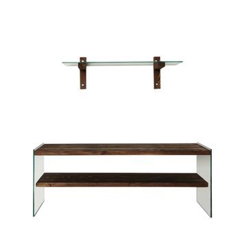 Mueble Tv Con Estante Tv104 Nogal