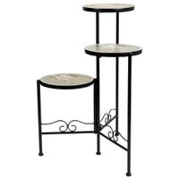 soporte de mosaico y forja negro d30x68h-d25x61h-d20x51